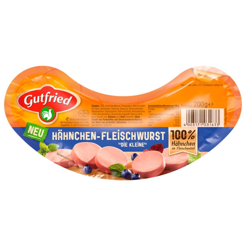Gutfried Hähnchen Fleischwurst 200g